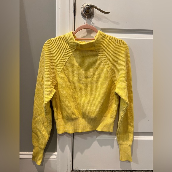 Free People Too Good Knit Pullover Sweater in Lemon Size XS - Picture 2 of 3